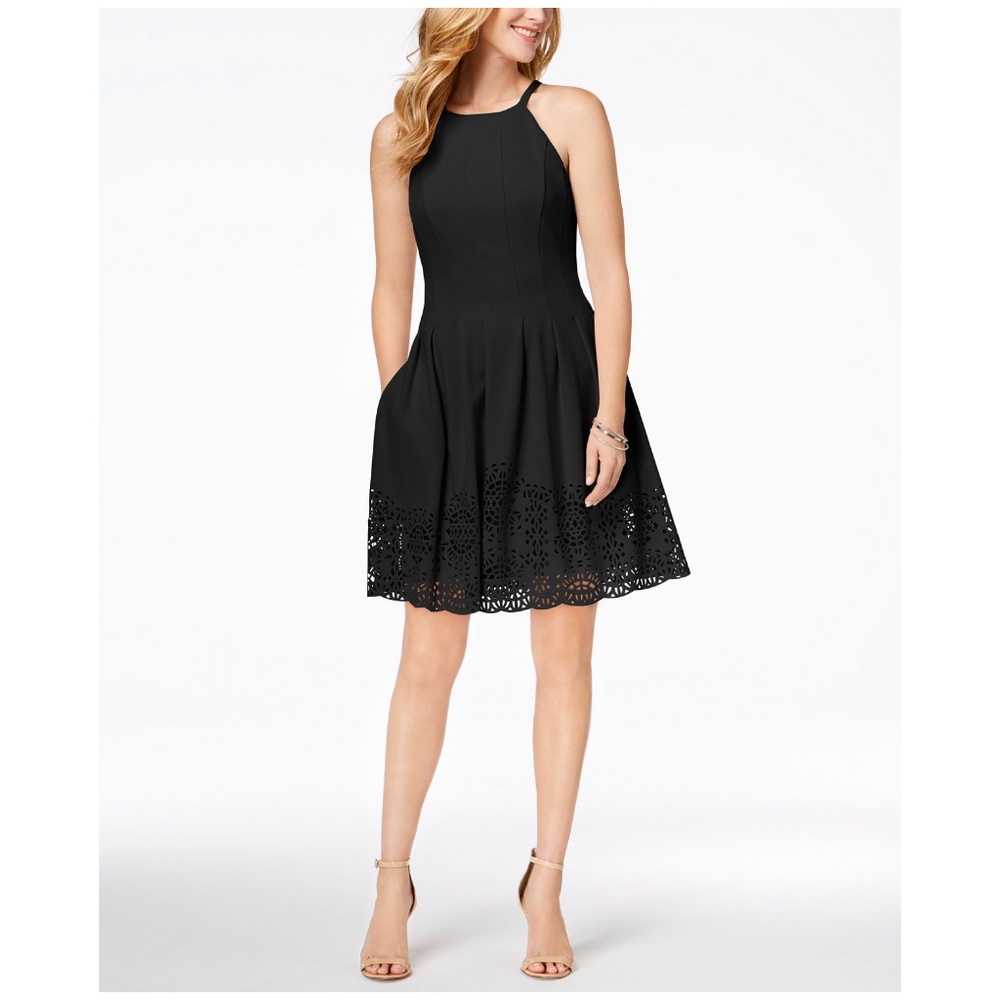 Vince Camuto Laser-Cut Fit & Flare Dress